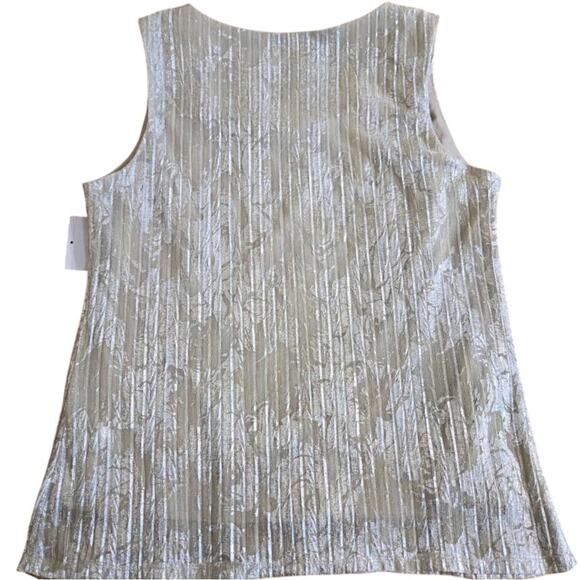 R&M‎ Richards Metallic Silver Sleeveless Blouse – Size 12 NWT - Picture 2 of 10